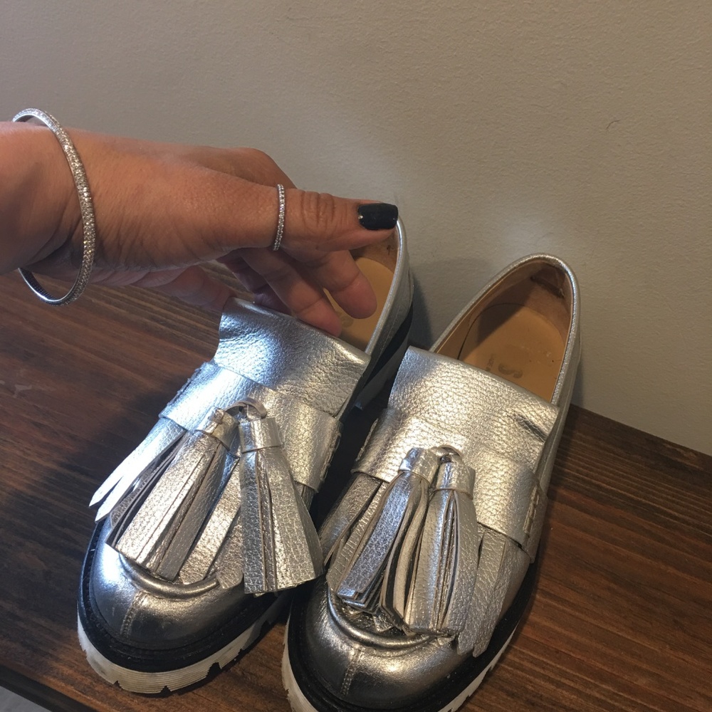 MSGM Kiltie Metallic Loafers